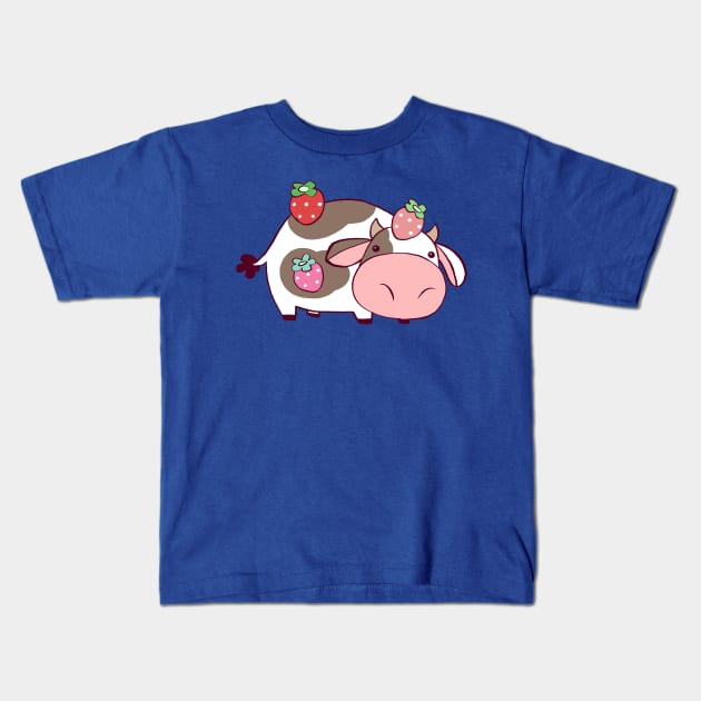 Strawberry Cow Kids T-Shirt by saradaboru